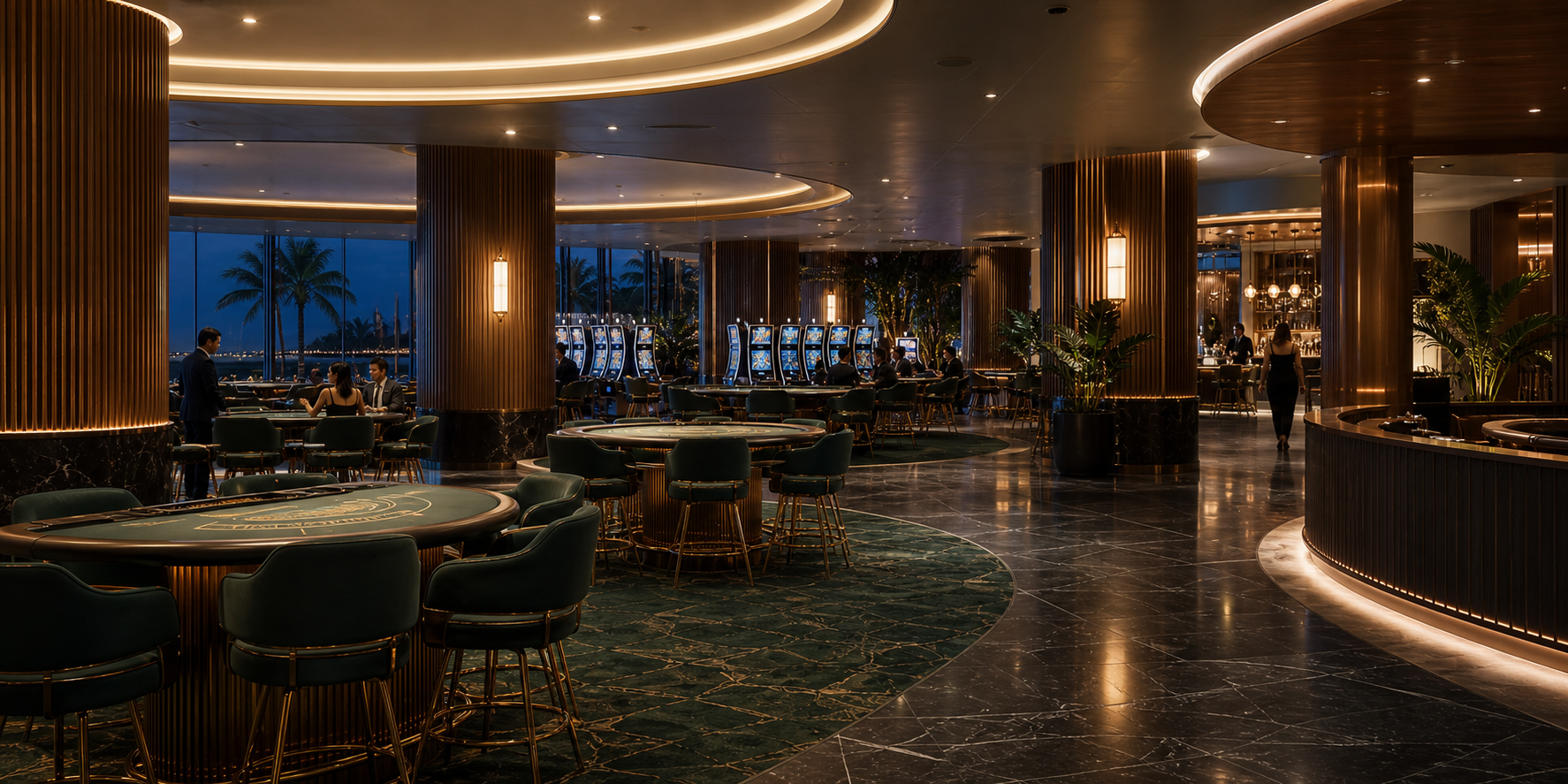 The spacious gaming floor at Townsville Casino
