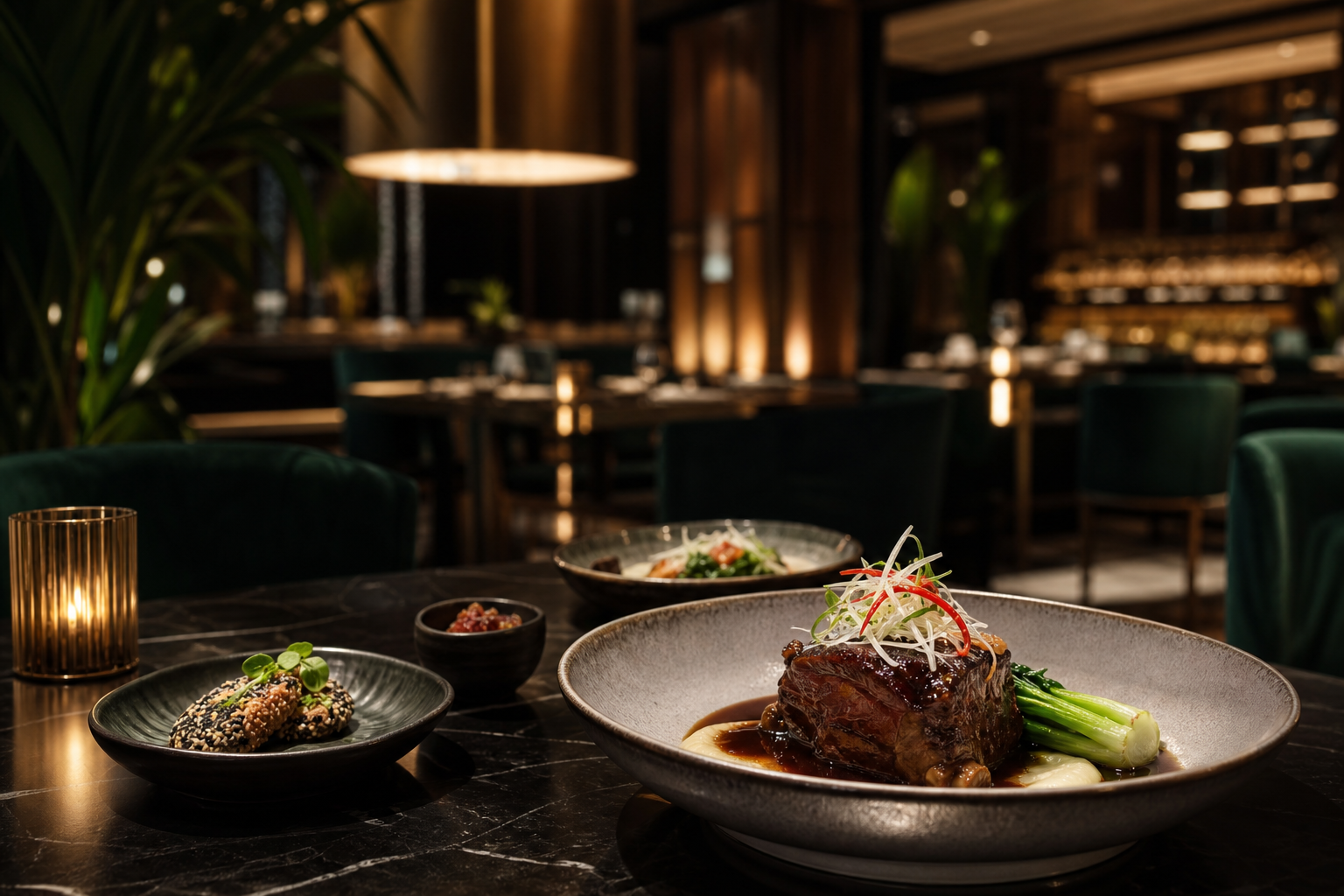 Contemporary Asian dining presentation at Miss Songs