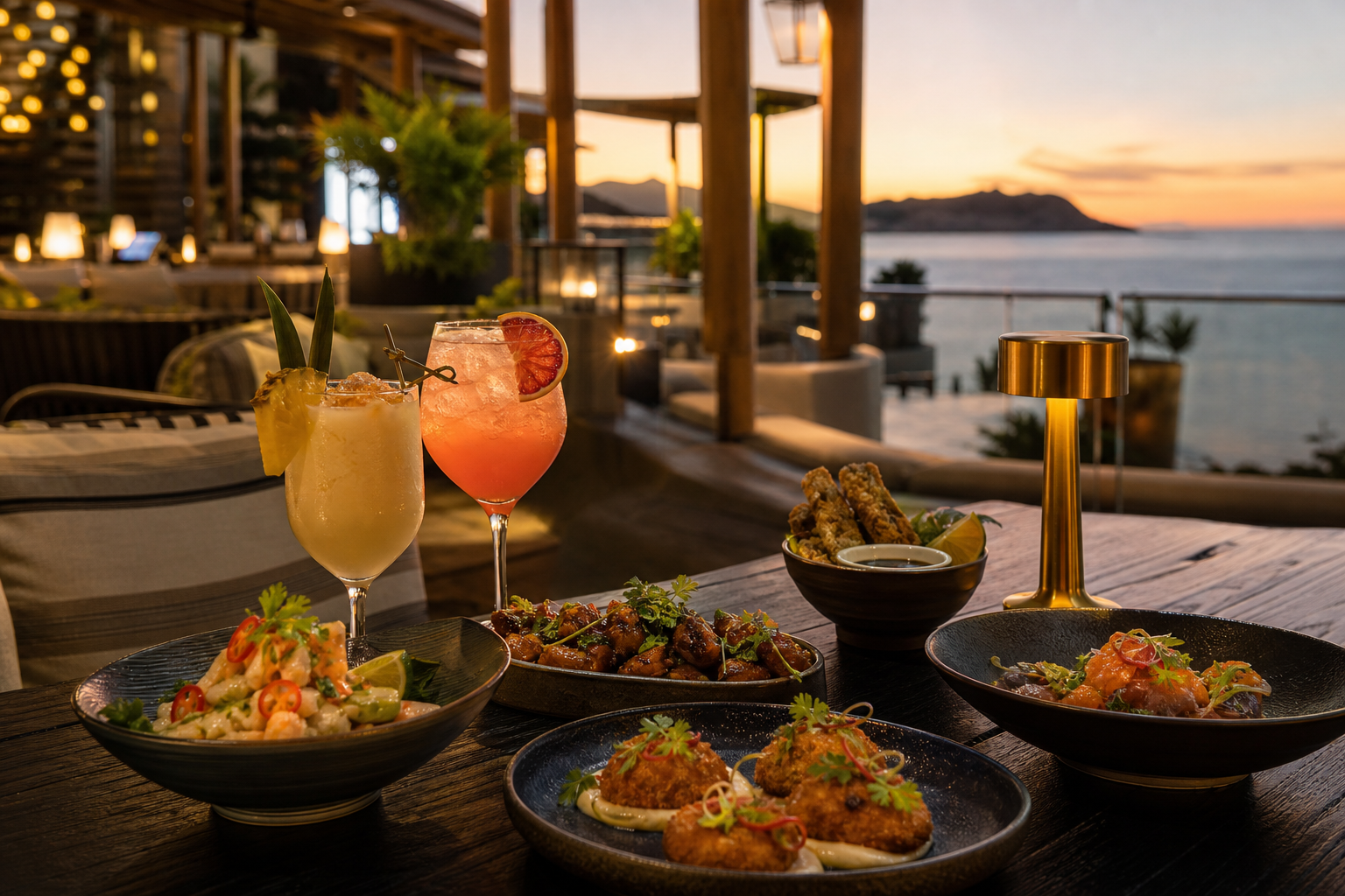 Shared plates and cocktails in the relaxed Quarterdeck setting