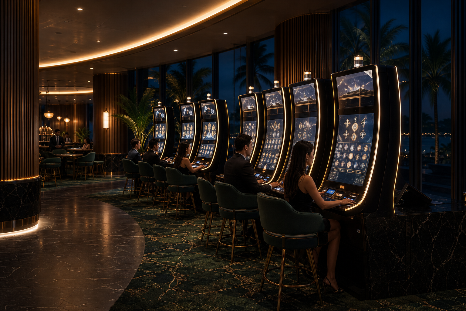 Modern gaming machines at Townsville Casino