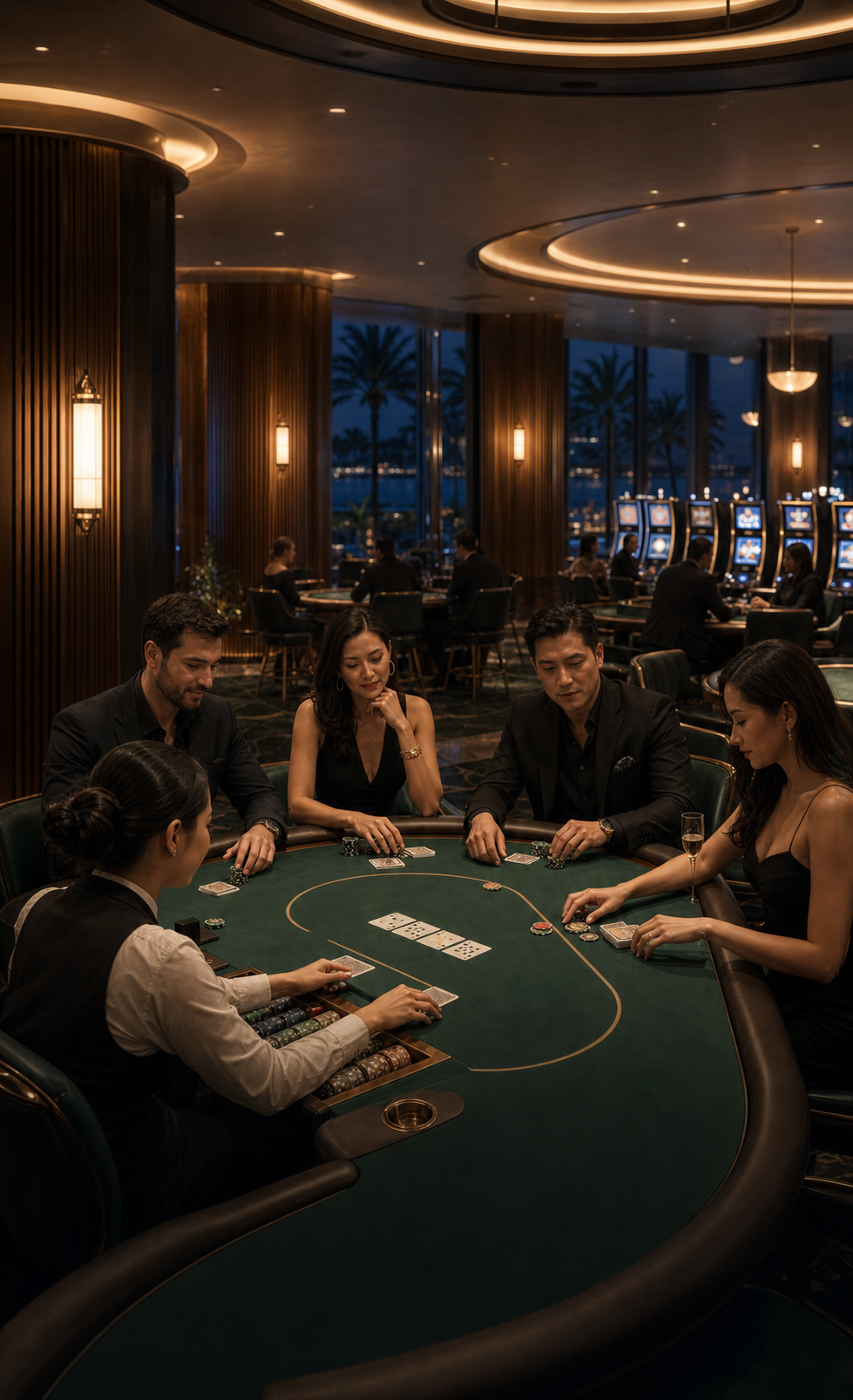Contemporary poker table at Townsville Casino